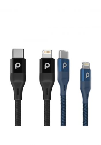 Porodo PD-CLBRPD22-BK Braided USB-C to Lightning Cable 2.2M 9V كابل من بورودو