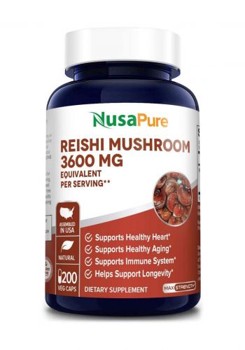 حبوب مقوية للجهاز المناعي بخلاصة الفطر 200 حبة من نوسا بيورNusaPure Reishi Mushroom Extract 3600mg