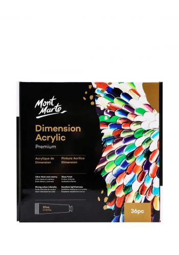 سيت الوان أكريليك 36 قطعة × 37 مل من مونت مارت Mont Marte PMDA3637 Dimension Acrylic Premium 