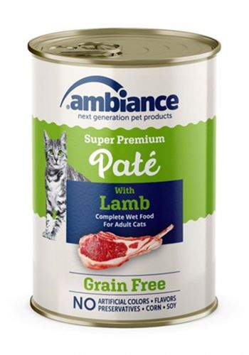 طعام رطب للقطط البالغة باللحم 400 غم من امبيانس Ambiance Premium Adult Cat Food with Lamb