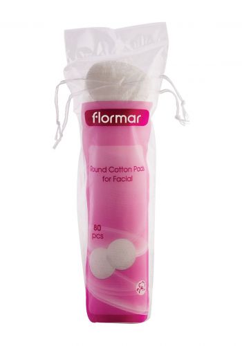 قطن ازالة مكياج 80 قطعة من فلورمار Flormar Round Cotton Pads for Facial