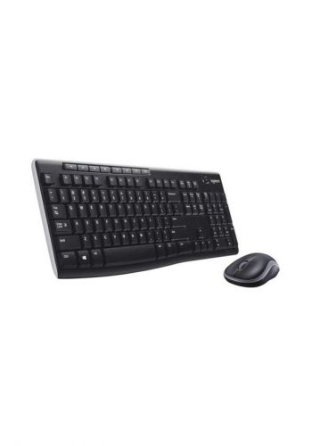 لوحة مفاتيح حروف عربية و ماوس لاسلكي Logitech MK270 Wireless Keyboard and Mouse Combo - Black