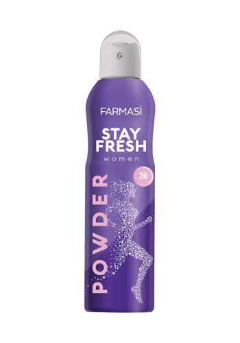 بخاخ مزيل العرق للنساء ساتي فريش باودر 150 مل من فارمسي Farmasi Stay Fresh Powder Spray Deodorant For Women 
