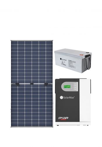 منظومة طاقة شمسية  12 أمبير مع بطاريات ليد كاربون عدد 2 من سولار ماكس SolarMax Solar system
