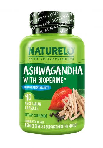 مكمل الاشوكندا الغذائي 90 كبسولة من ناتوريلو  Naturelo Ashwagandha Root Powder Supplement with Bioperine
