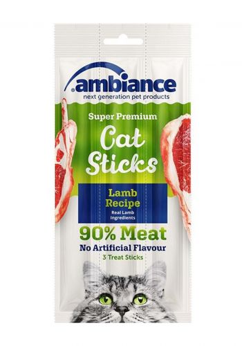 سناك اصابع للقطط البالغة 3 اصابع من امبيانس Ambiance Lamb Adult Cat Sticks