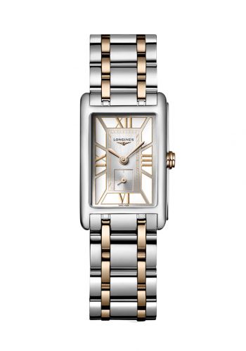 ساعة يد نسائية باللون الفضي والروز كولد من لونجين Longines (l55125757) Women's Watch 