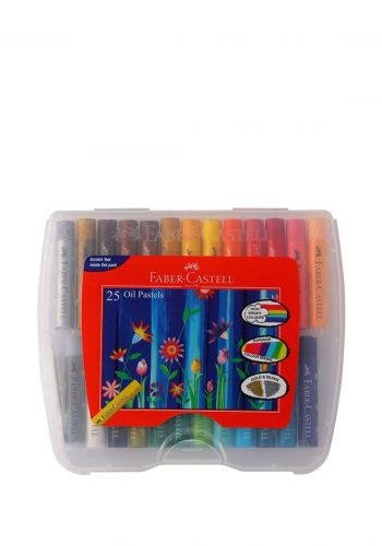 سيت أقلام تلوين باستيل  25 لون من فابر كاستل  Faber-Castell(124025) Colored Pencils Plastic bag, oil pastel colors