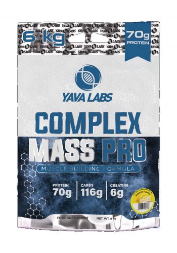 Yava Labs Complex Mass Pro Banana Food Supplement مكمل غذائي بنكهة الموز 6 كغم من يافا لابس