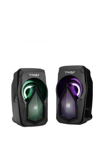 T-Wolf LED Light Speaker S11-Black مكبر صوت من تي ولف