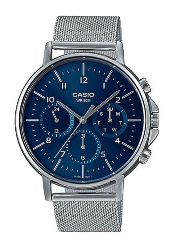 ساعة يد رجالية باللون الفضي من كاسيو Casio MTP-E321M-2A Men's Wrist Watch