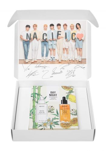 صندوق سيت سيروم النياسيناميد وسيروم مرطب للبشرة 2×50 مل من ناسفك Nacific x Stray Kids Special Collaboration Box