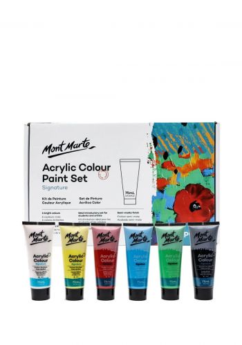 سيت الوان أكريليك 6 قطع × 75 مل من مونت مارت Mont Marte MSCH6751 Acrylic Colour Paint Set Signature 