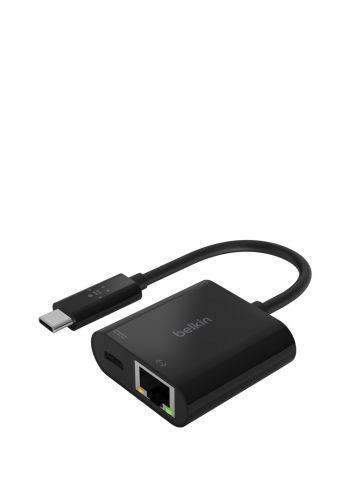 Belkin INC001btBK USB-C to Ethernet Adapter With Power Delivery up to 60W - Black محول من بيلكن
