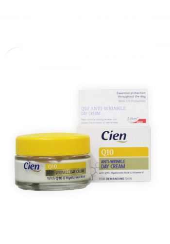 Cien Anti-Wrinkle Anti-Age Day Cream With Q10 And Vitamin E With Uv Filter 50ml كريم نهاري للبشرة