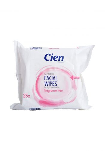 Cien Sensitive Facial Wipes for Sensitive and Dry Skin مناديل تنظيف الوجه