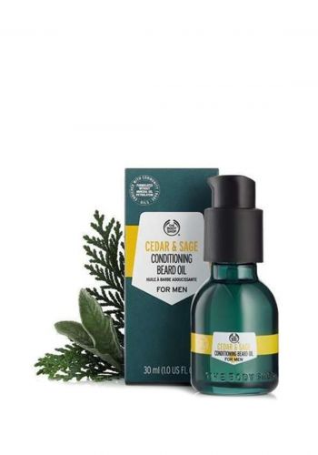 زيت بلسم اللحية للرجال بخلاصة الأرز والمريمية 30 مل من ذا بدي شوب Body shop Cedar Conditioning Beard Oil 
