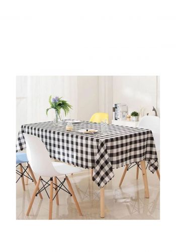 غطاء طاولة مستطيل الشكل 150*180 سم باللون الاسود والابيض