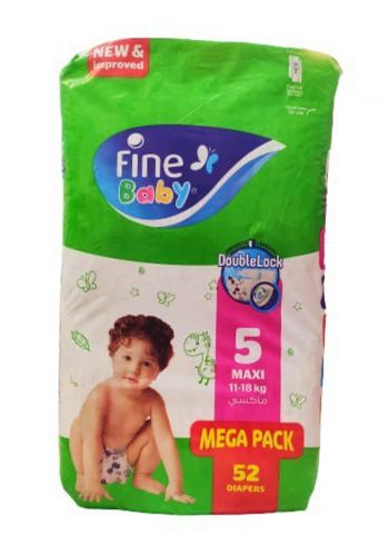 حفاظات اطفال ميكا 52 قطعة رقم 5 فاين بيبي Fine Baby Diapers 11-18 kg 