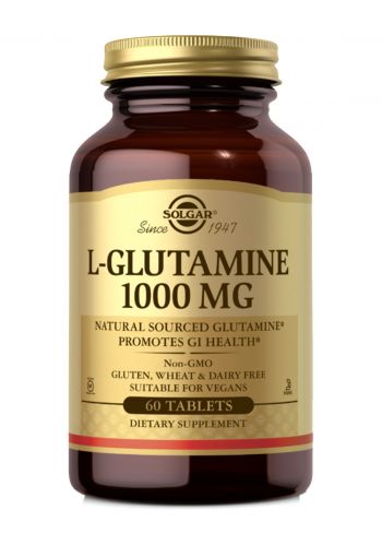 مكمل الجلوتامين الغذائي 60 حبة من سولجار Solgar Glutamine, 1000 mg Dietary Supplement
