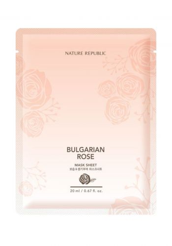 قناع وجه ورقي بالورد الهنغاري 20 مل من نيتشر ريببلك Nature Republic Bulgarian Rose Essential Mask Sheet