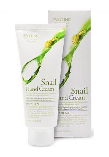 كريم اليدين بخلاصة الحلزون من ثري دبليو كلينيك 100 مل 3W Clinic Snail Hand Cream
