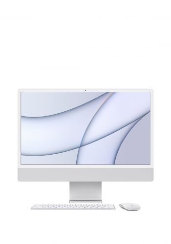 كومبيوتر من ابل Apple MGPC3AB-A iMac AIO M1 Chip  24" 8-Core CPU 8GB RAM 256GB SSD - Silver