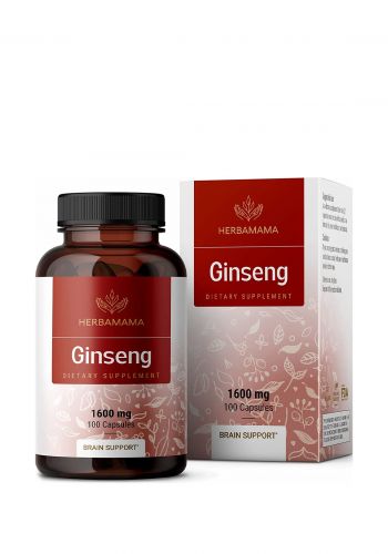مكمل غذائي 100 كبسولة من هيرباماما Herbamama Ginseng Supplement 1600mg
