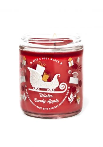شمعة عطرية 198غم فتيلة واحدة  رائحة التفاح من باث اند بدي وركس   Bath And Body Works scented candle   
