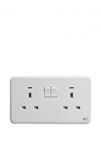 مقبس كهربائي ثنائي مع نيون - سويج بلك من بي ال تي 
BLT- 2 G 13A BS socket with switch and neon