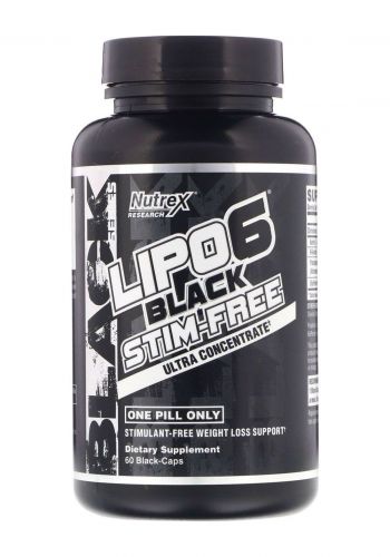 مكمل غذائي حارق للدهون خالي من المحفزات 60 كبسولة من نوتركس ريسيرج Nutrex Research Lipo-6 Black Stim Free