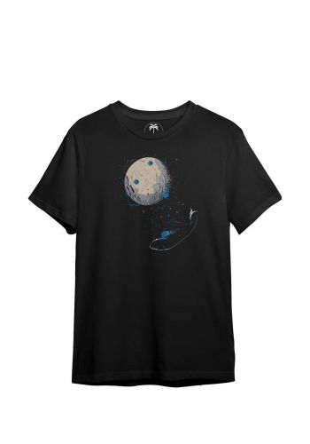 تيشيرت لكلا الجنسين بطبعة قمر اسود اللون من كاوف Design Regular T Shirt Onyx Black Centripetal