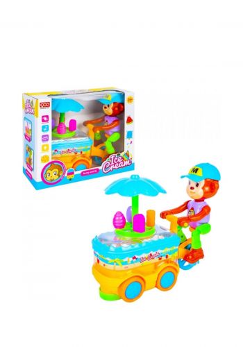 لعبة اطفال بشكل عربة الايس كريم  Ice Cream Cart with Monkey for Kids