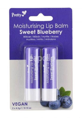 مرطب شفاه بنكهة التوت الازرق قطعتان من بريتي Pretty Moisturising Lip Balm Sweet Blueberry