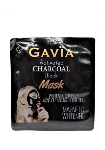 ماسك وجه ورقي قطني لجميع انواع البشرة بخلاصة الفحم للتبييض من جافيا Gavia Charcoal Activated Mask Magnetic Whitneing 