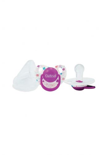لهاية للاطفال من اوبتيمال  Optmial Round Nipple Silicone Pacifier With Cover (+0 m)