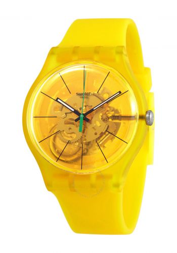 Swatch SUOJ108  watch ساعة لكلا الجنسين اصفر اللون من سواتش