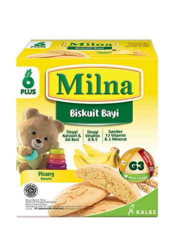  بسكويت اطفال بطعم الموز 130 غم  من ميلنا Milna Baby Biscuit 6+ Banana