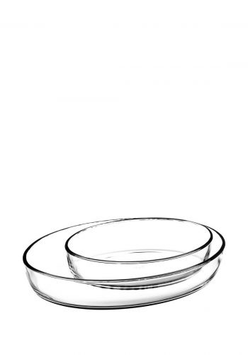 طقم قالب بايركس بيضوي دائري 2 قطع من باساباتشي Pasabahce By Pasabahce, Set Of 2 Glass Casseroles