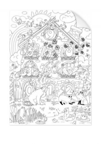 لعبة التلوين للاطفال برسمة الارقام و الحيوانات من دودو Dodo Coloring Poster Numbers