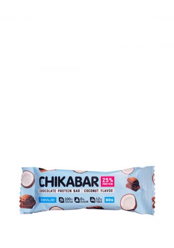 لوح بروتين بالشوكولا وجوز الهند 60 غم من شيكا بار Chikabar protein bar