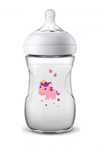 رضاعة زجاجية أفينت 260 مل بطبعة وحيد القرن من فيليبس  Philips Avent Natural Baby Bottle  