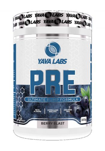 Yava Labs PRE Berry Blast Food Supplement مكمل غذائي بنكهة لتوت الازرق 300 غرام من يافا لابس
