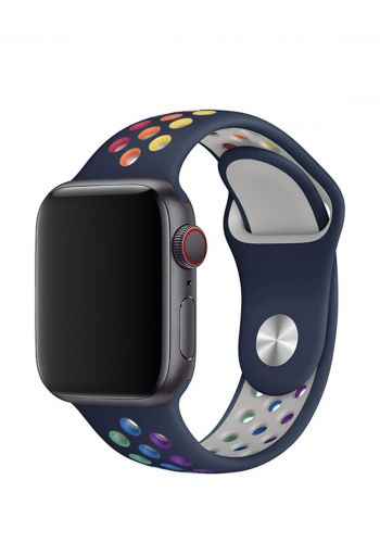 سوار سيليكون لساعة أبل Silicone Turquoise Nike Sport Apple Watch Band-Blue
