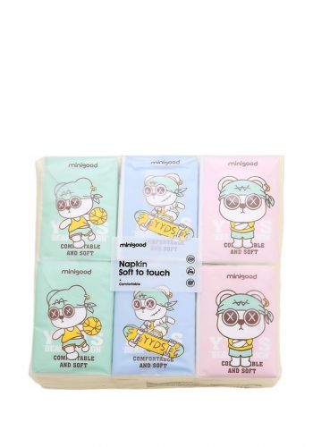 مناديل ورقية 18 قطعة  من ميني كود  Minigood Log Pulp Handkerchief Tissue