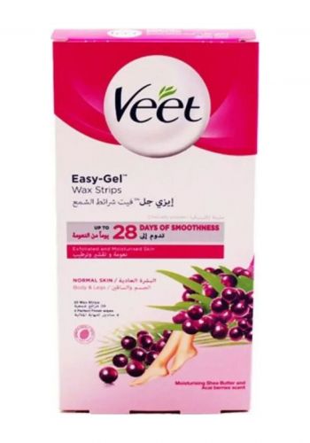 شرائح ازالة الشعر 20 قطعة من فيت Veet Easy-Gel Wax Strips