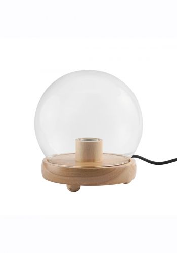 قاعدة مصباح خشبية بغطاء زجاجي من موماكس Momax Solid wood bulb base with glass shade