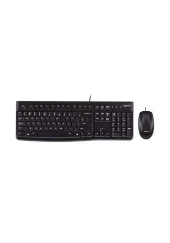 Logitech MK120 Wired keyboard and Mouse Combo - Black لوحة مفاتيح وماوس 