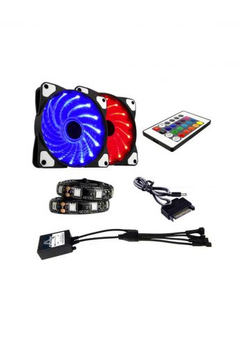 Alseye RGB Kit 2 Fan And 2 Strips - Black مبرد معالج