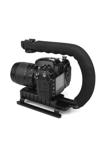 Camera U Shape Stablizer Flash Bracket Stand Grip Holder for and DSLR Camera - Black حامل كاميرا